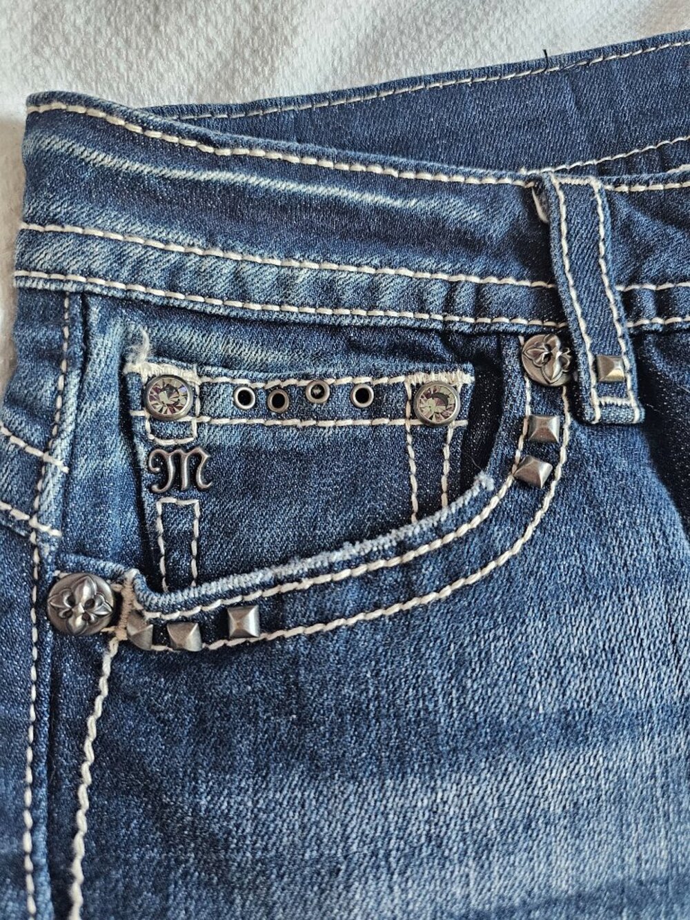 Miss Me Jeans DK BLUE 30/ Short Inseam 32 Model #JP7231BV - Picture 11 of 13